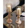 Porta Cand Glassy Rosa Set 2 Pz cm ø 10x32-10x36