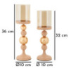 Porta Cand Glassy Rosa Set 2 Pz cm ø 10x32-10x36