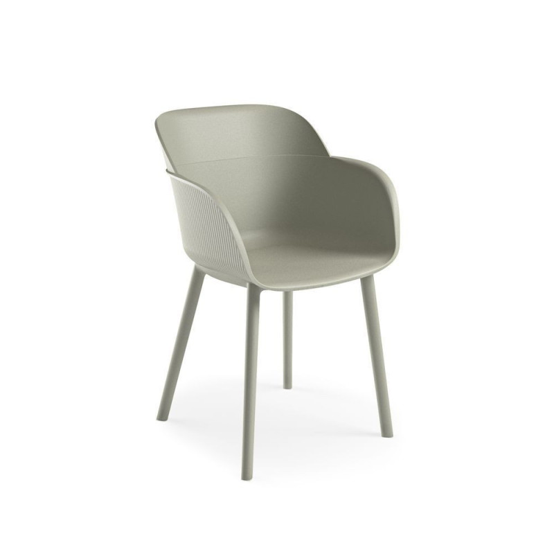 Poltrona Shell-P grigio cemento set 4 pezzi