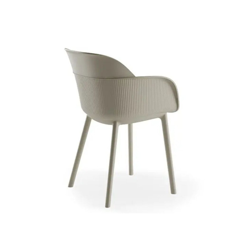 Poltrona Shell-P grigio cemento set 4 pezzi