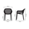 Poltrona design Atra caffè beige set 4 pezzi