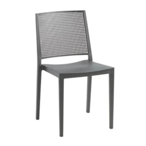 Sedia Grid polipropilene grigio set 4 pezzi