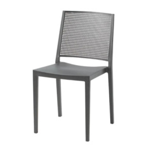 Zoom Sedia Grid polipropilene grigio set 4 pezzi