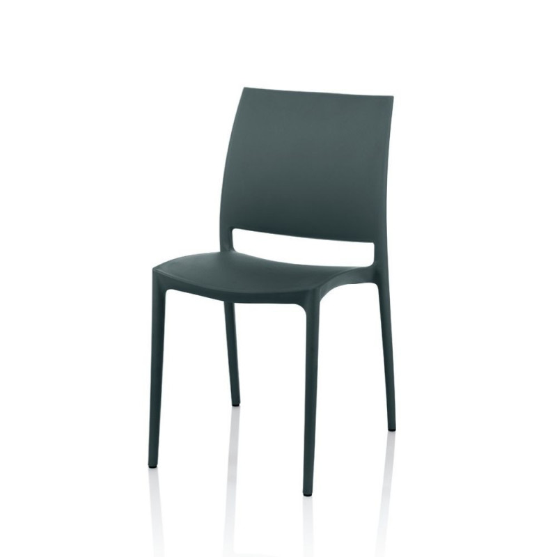 Sedia Curtis polipropilene grigio metal design ergonomico set 4 pezzi
