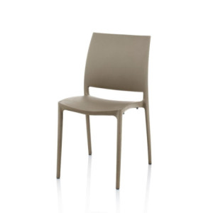 Zoom Sedia Curtis polipropilene tortora design ergonomico set 4 pezzi