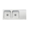 Samet Lavello 116x50 2 vasche Granitovero1162vsbip gocciolatoio bianco