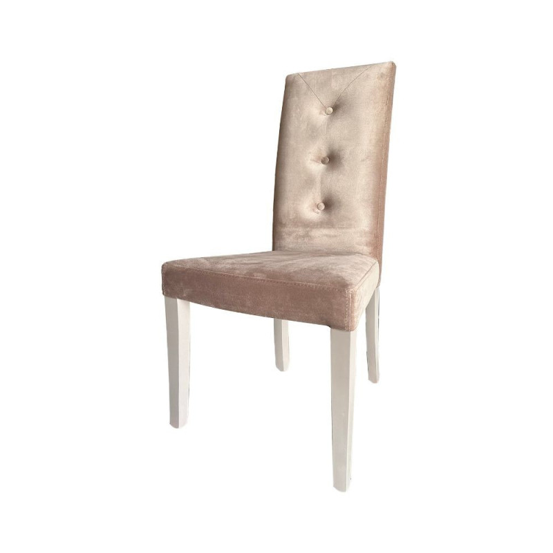 Sedia Montecarlo 3 bottoni velluto tortora set 2 pezzi