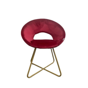 Zoom Poltroncina Etere in velluto rosso con gambe in metallo dorato set 2 pezzi