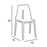 Sedia Oblong polipropilene antracite set 4 pezzi