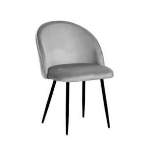 Zoom Sedia Despina in tessuto colore grigio e gambe in metallo nero set 4 pezzi