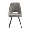 Sedia imbottita Blauss in tessuto grigio set 2 pezzi