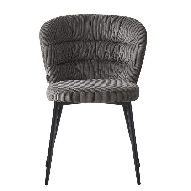 Sedia imbottita Klontar in tessuto grigio set 4 pezzi