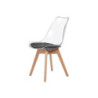 Sedia Tebe in PET trasparente e gambe in legno set 4 pezzi