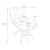 Sedia da pranzo Agora grigio chiaro con schienale in ecopelle aragosta e gambe nere con base fissa set 2 pezzi