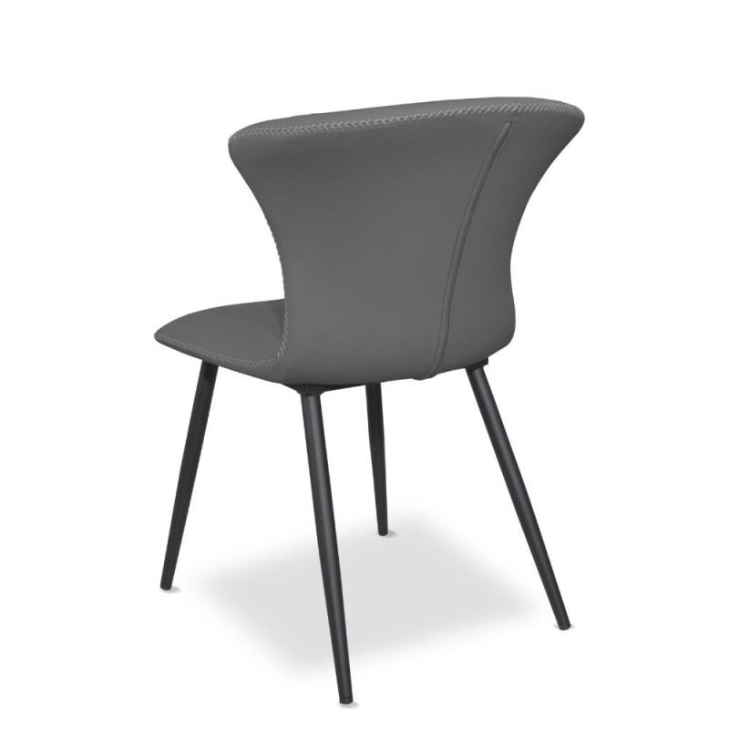 Sedia Core colore antracite con gambe in metallo nero set 2 pezzi