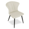 Sedia Core colore beige con gambe in metallo nero set 2 pezzi