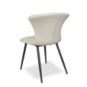 Sedia Core colore beige con gambe in metallo nero set 2 pezzi