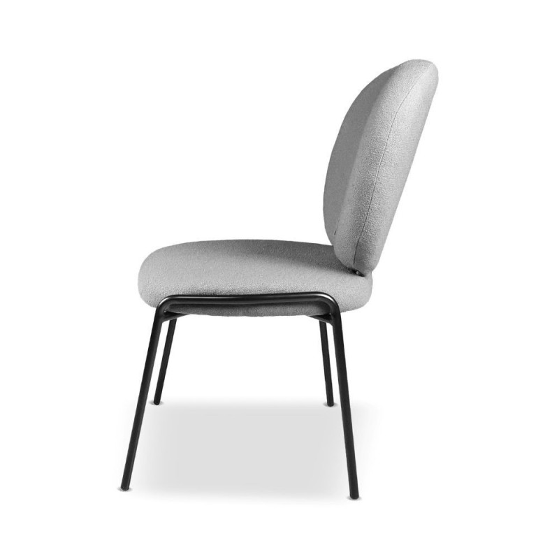 Sedia da pranzo Sirio tessuto teddy grigio set 2 pezzi