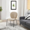 Sedia da pranzo Sirio tessuto teddy beige set 2 pezzi