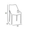 Sedia Bilros polipropilene verde oliva set 4 pezzi