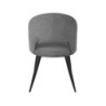 Sedia Lunetta imbottita in tessuto grigio con gambe nere set 2 pezzi
