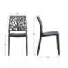 Sedia Tree in polipropilene rinforzata con fibra di vetro colore nero grafite set 4 pezzi