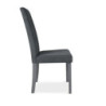 Sedia Eric in legno colore grigio con seduta in tessuto grigio set 2 pezzi