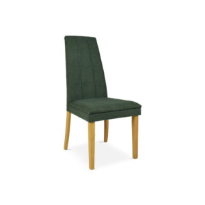 Zoom Sedia Tim in legno colore rovere e seduta in tessuto verde set 2 pezzi