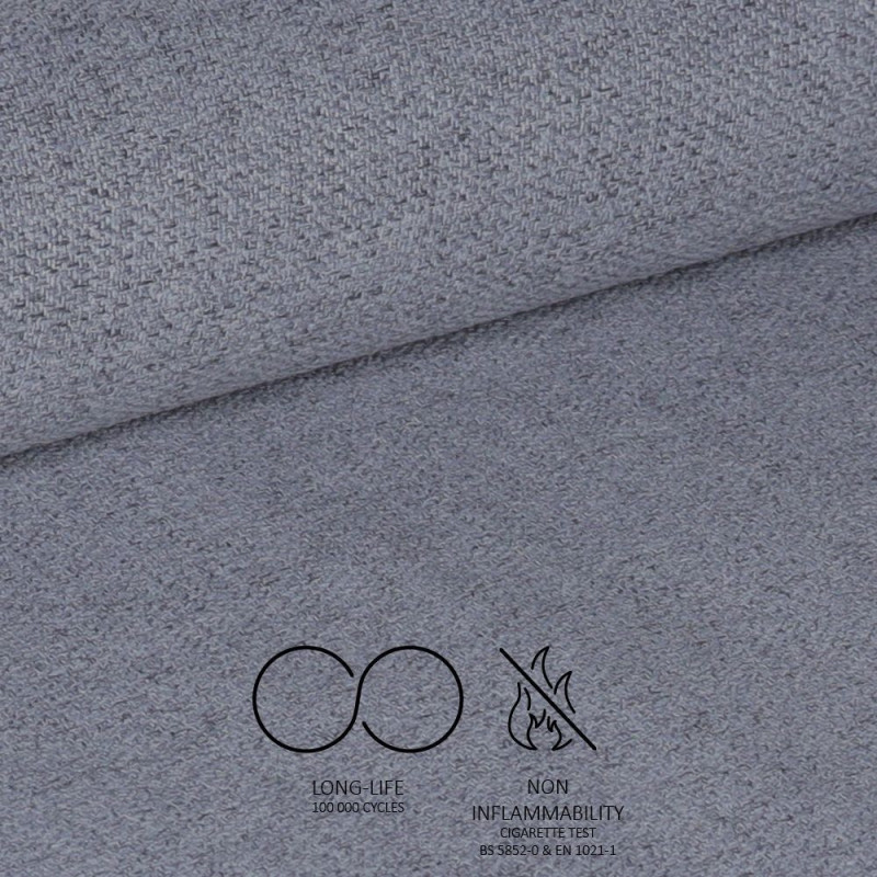 Sedia Vika in tessuto Nordic 15 grigio con piedini neri set 4 pezzi
