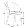 Sedia Patya in tessuto Nordic 16 grigio cenere e gambe nere set 2 pezzi