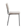 Sedia Juno in tessuto colore taupe e struttura in metallo nero set 4 pezzi