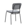 Set di 4 Sedie Juno in tessuto colore grigio scuro e struttura in metallo nero set 4 pezzi