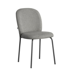 Zoom Sedia imbottita Turi in tessuto grigio set 4 pezzi