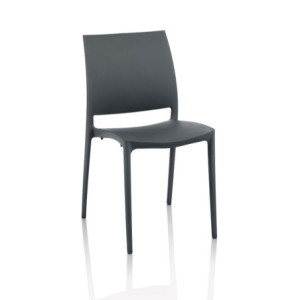 Sedia Curtis polipropilene antracite design ergonomico set 4 pezzi