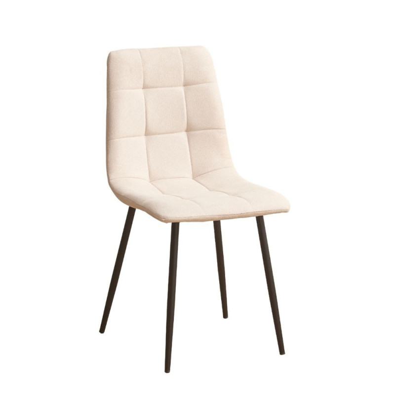 Sedia imbottita Fender in tessuto KSR2 beige e gambe in metallo nero set 6 pezzi