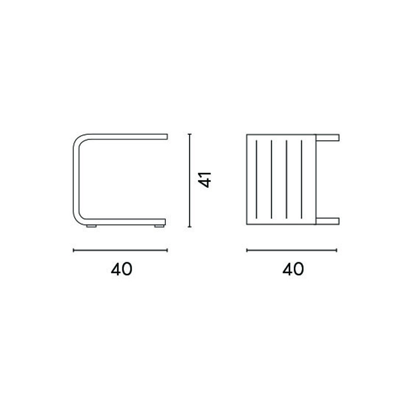 Tavolino 40x40 Alluminio Bianco Dogato Moia