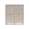 Credenza Mirage02 con 4 ante con motivo geometrico cashmere e top rovere