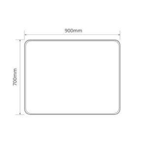 Zoom Specchio rettangolare YJ-9070 con cornice in alluminio colore nero 90x70 cm.