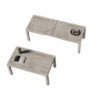 Tavolo Imab Piana T07 in larice grigio con 2 allunghe 140x90x75H cm.
