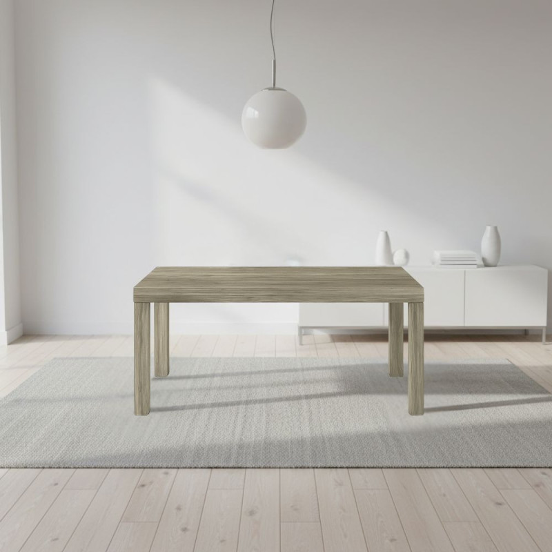 Tavolo Imab Piana T08 in larice grigio con 4 allunghe 160x90x74.6 H cm.