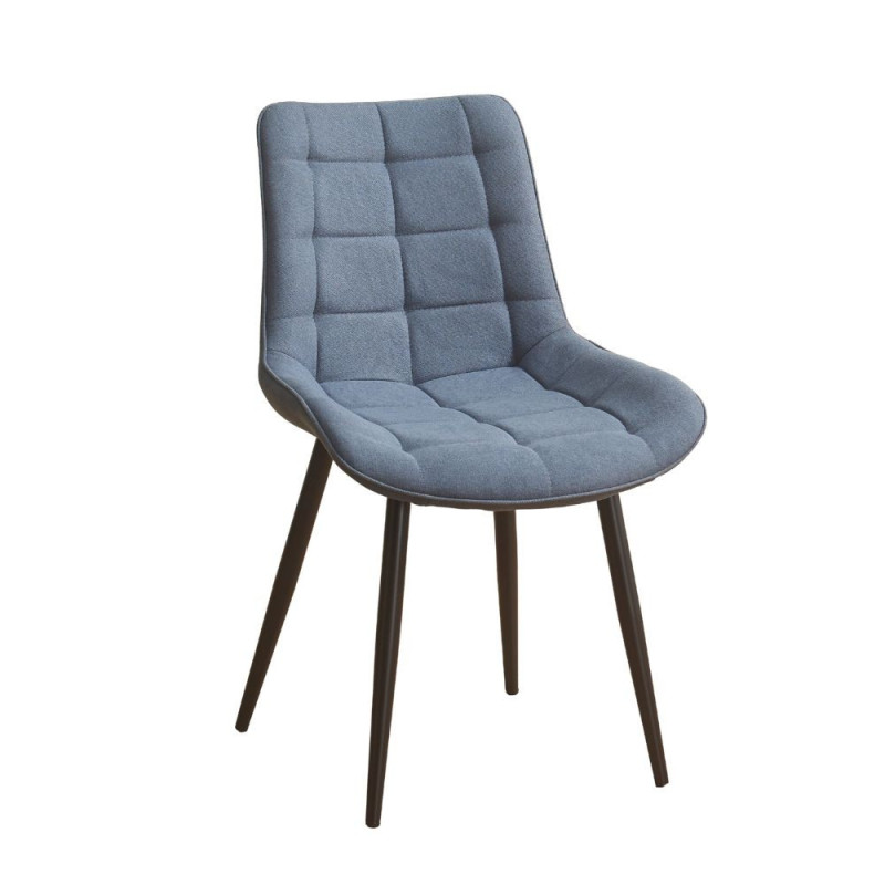Sedia Mika con seduta in tessuto KSR 29 grey e struttura in metallo nero set 4 pezzi