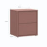 Comodino Medea 2 cassetti in colore terracotta