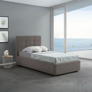 Letto singolo con contenitore Napoli tortora Soro 91