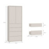 Mobile multiuso Medea 4 cassetti e 2 ante colore cashmere