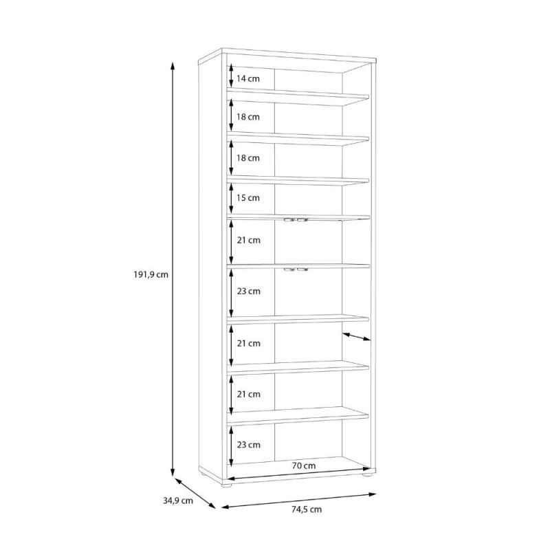 Mobile multiuso Medea 4 ante colore grigio chiaro 74.5x34.9xH 191.9 cm.
