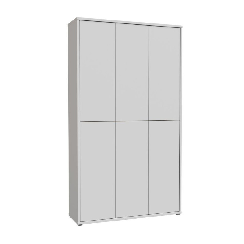Armadio multiuso Medea 6 ante colore grigio chiaro 109.2x34.9xH191.9 cm.