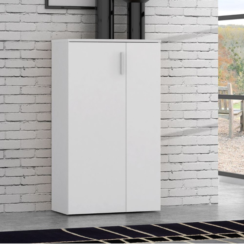Mobile multiuso Lucio 2 ante H 120cm. colore bianco