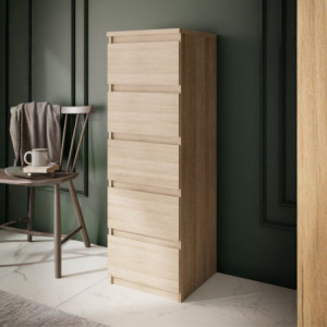Zoom Cassettiera Morgan 5 cassetti 41.8 x 42.2 x H 128 cm. colore rovere