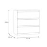 Cassettiera Morgan 3 cassetti 77.2x79.8x42.2 cm. colore rovere