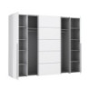 Armadio Callia con 2 ante battenti e 2 ante scorrevoli colore bianco 270.3x61.2xH210.5 cm.